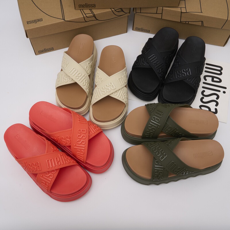 2025 New Melissa Thick-Soled Slippers for Women, Fashionable Jelly Shoes for Outdoor Wear, Summer Beach Shoes 2025 New Melissa Thick-Soled Slippers for Women, Fashionable Jelly Shoes for Outdoor Wear, Summer Beach Shoes