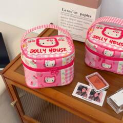 高颜值少女心化妆包女可爱粉色猫咪化妆品收纳包包旅行外出手提包