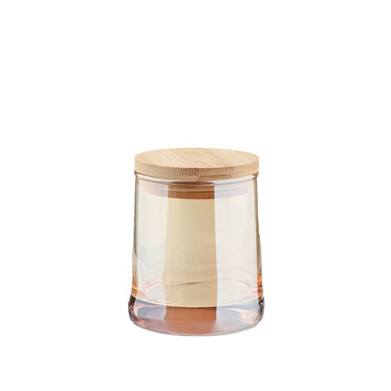 Taza de cera de cera de vidrio de banano insfengdiy cera de soja contenedor de cera de miel creativo colorido con tapa hecha a mano taza vacía al por mayor