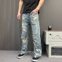 同款夏季宽松水洗牛仔裤