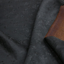 真丝电力纺提花原色香云纱面料顺德莨绸非遗复古国风旗袍服装布料