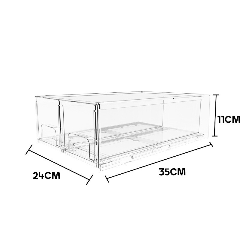Caja de almacenamiento de plástico cosmético de escritorio transparente de gran capacidad para ropa juguetes ropa interior caja de almacenamiento tipo cajón