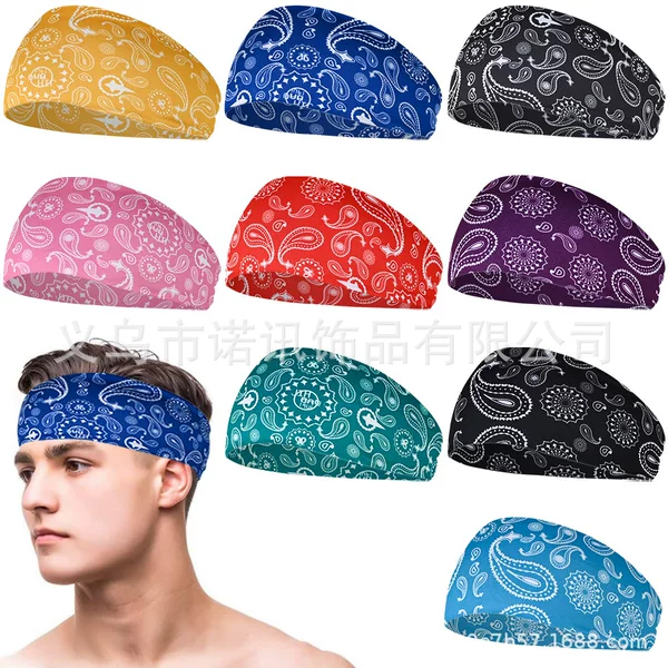 Sports Hair Band Sweat Absorbing Breathable Running Hair Band Yoga Fitness Sweat Guide Band Widened Quick-drying Headband Antiperspirant Band