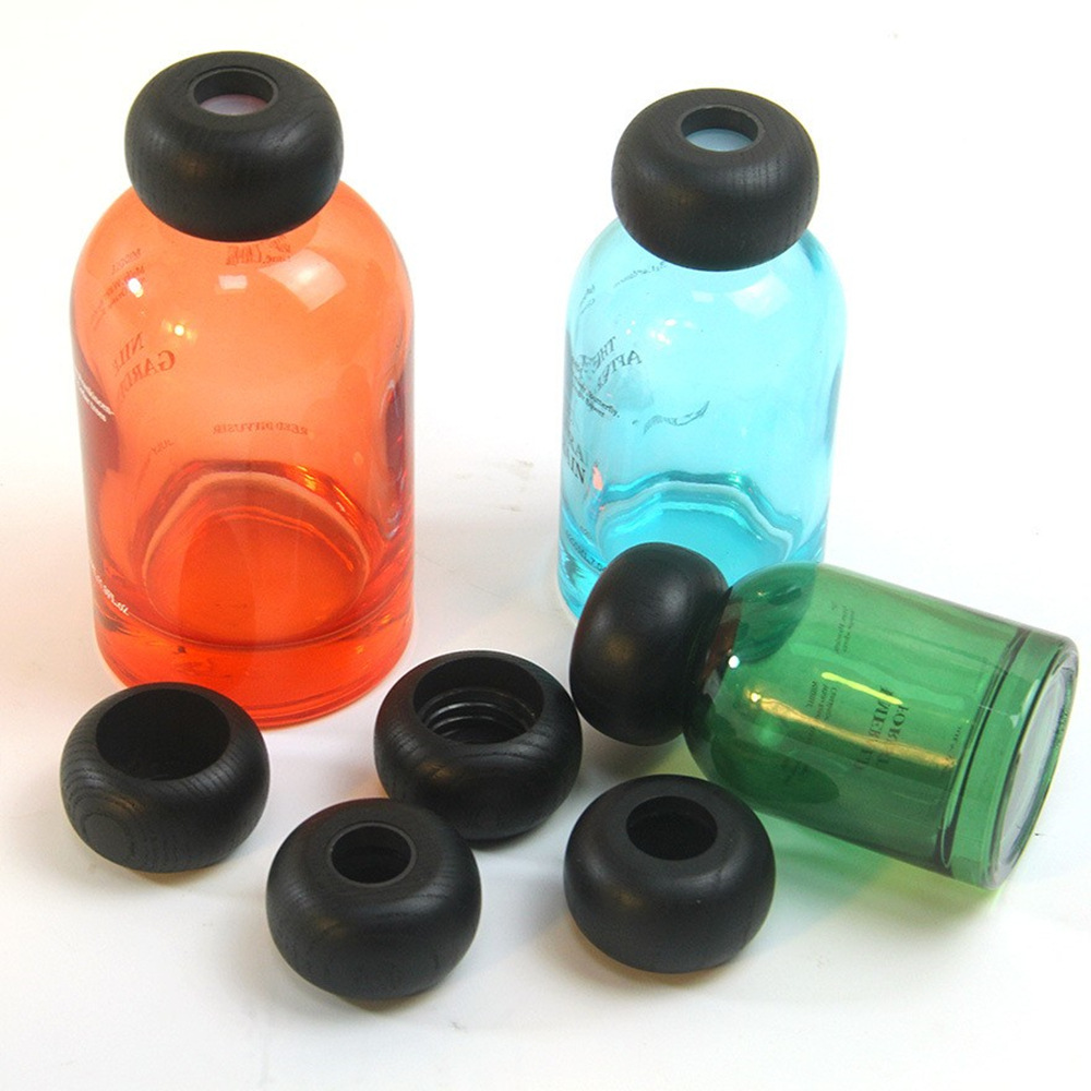 100ml Small Mouth Vertical Grooved Fireless Glass Aroma Diffuser Bottle, Simple Creative Desktop Flower Vase, Office Desk Ornament