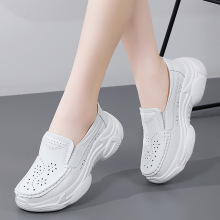 跨境一件代发镂空白色护士鞋女鞋摇摇鞋休闲小白鞋工作鞋一脚蹬