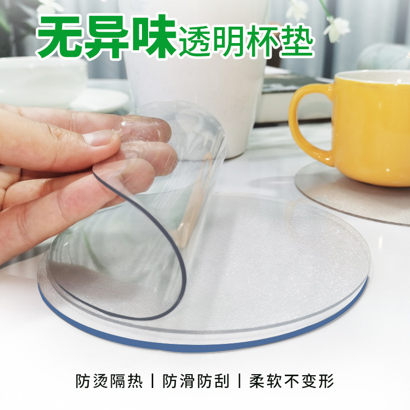 Transparent Coaster Anti-Scalding Anti-Slip Waterproof Tray Insulation Mat Teapot Tea Coaster Meal Silicone Tableware