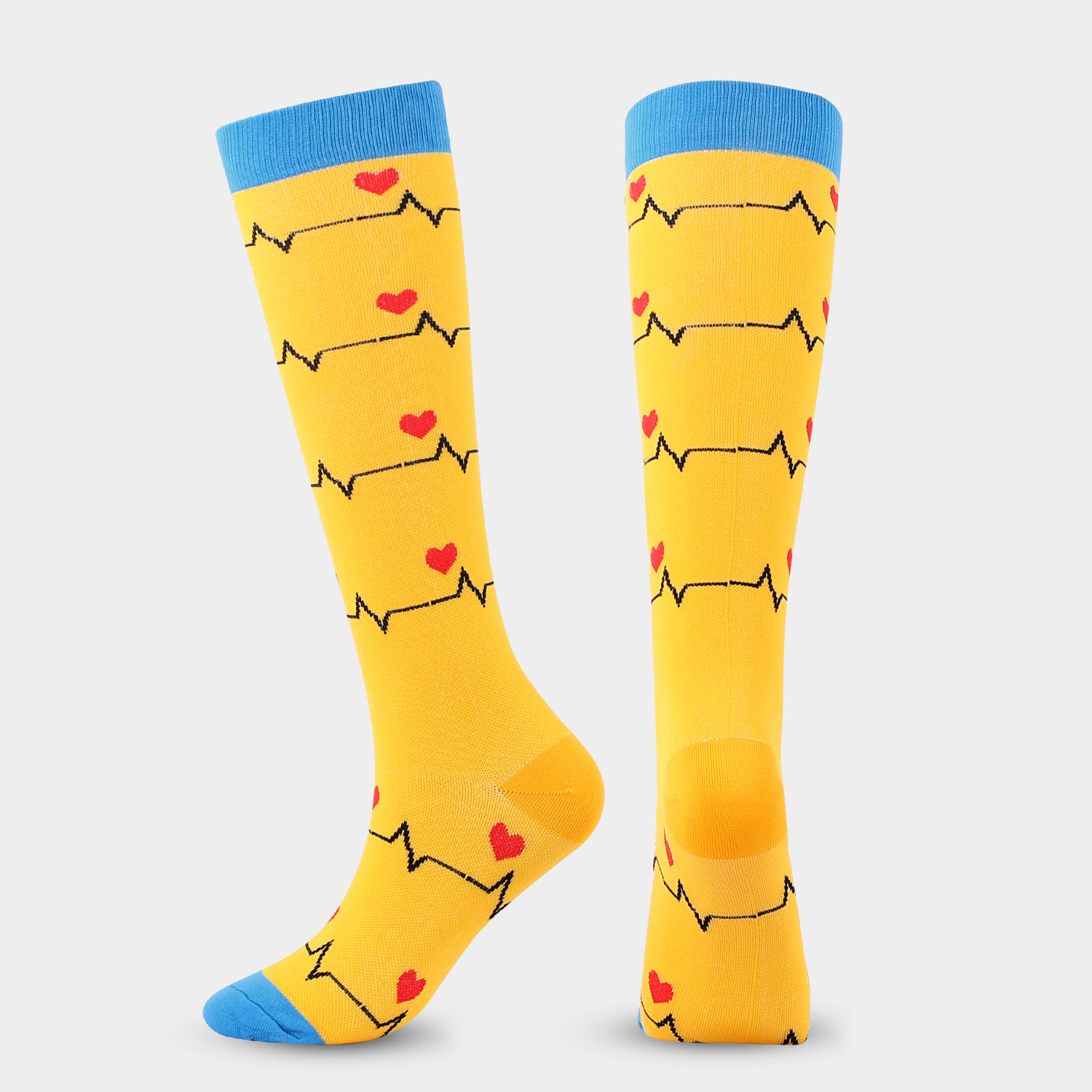 Nueva enfermera médica transfronteriza calcetines de compresión en forma de corazón medias de compresión deportiva fábrica en stock ventas directas