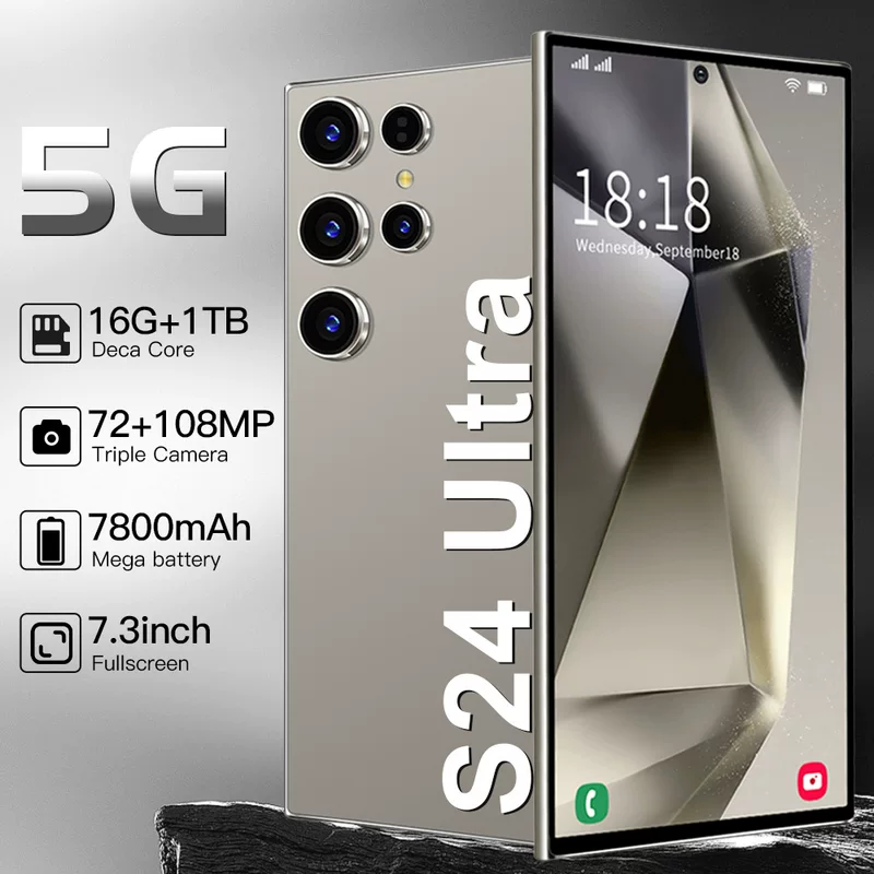 Смартфон Android Ozon S24 Ultra с встроенным стилусом, 7,3-дюймовый дисплей, память 16+1 ТБ, варианты цветов