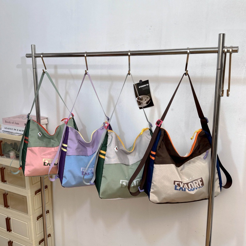 Mochila de lona multifuncional de gran capacidad para niños y niñas, nueva mochila coreana para niños con colores contrastantes
