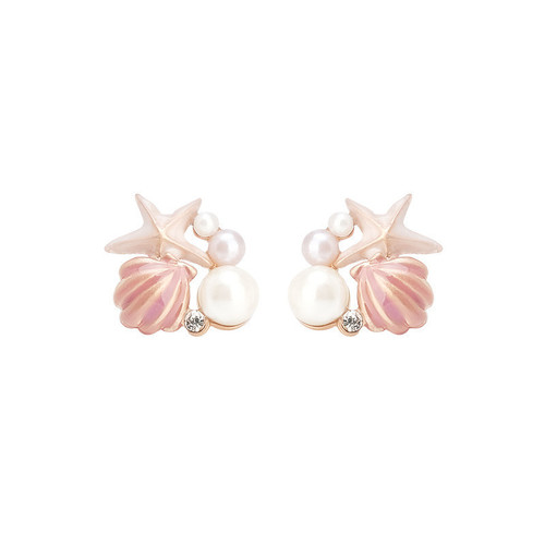 Wholesale pearl earrings for women ins high-end shell starfish five-pointed star earrings akoya Japan Amazon