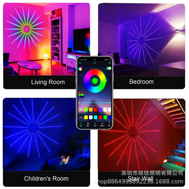 Celebridad de Internet lámpara de humo led color mágico controlado por voz sonido tambor meteorito explosión cielo estrellado luz a todo color con lámpara de ambiente decorativo de Navidad