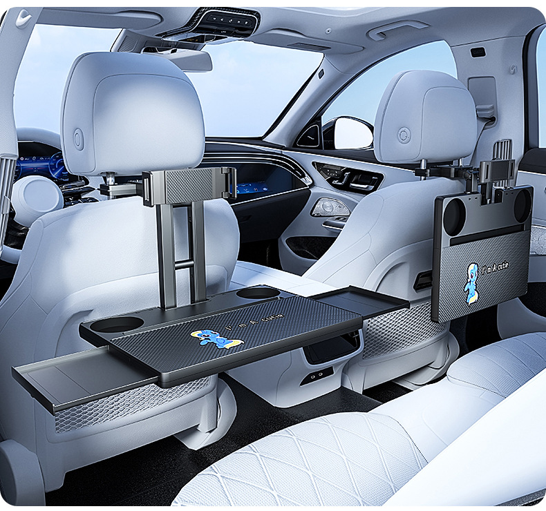 Anti-Slip Car-Mounted Small Table Board, Foldable Rear Seat Table for Car Use, Dining Table, Computer Stand, Table