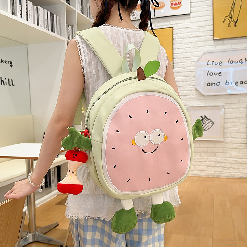 Dulce pequeña mochila de dama fresca dibujos animados lindos frutas bales mochila de estudiantes universitarios suave mochila de chicas