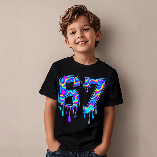 2026 New Christmas New children's combed cotton 67 short-sleeved girls 'T-shirt children's wear boys' short-sleeved