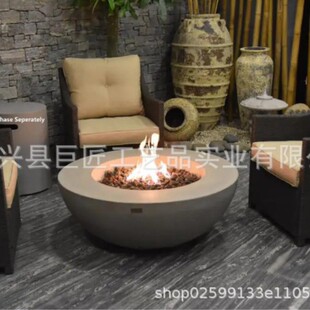Grc Concrete Round Propane Natural Gas Stove Iron Spray Powder Fire Pit Outdoor Outdoor Heater