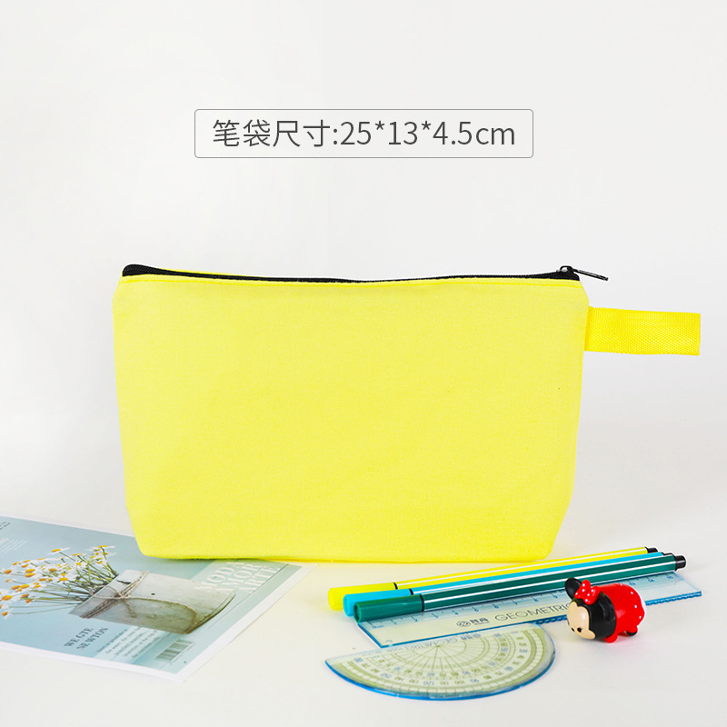 キャンバスペンバッグカスタムロゴ女性クロスボーダーアマゾンジッパー旅行化粧品バッグ肥厚文具収納袋卸売|undefined