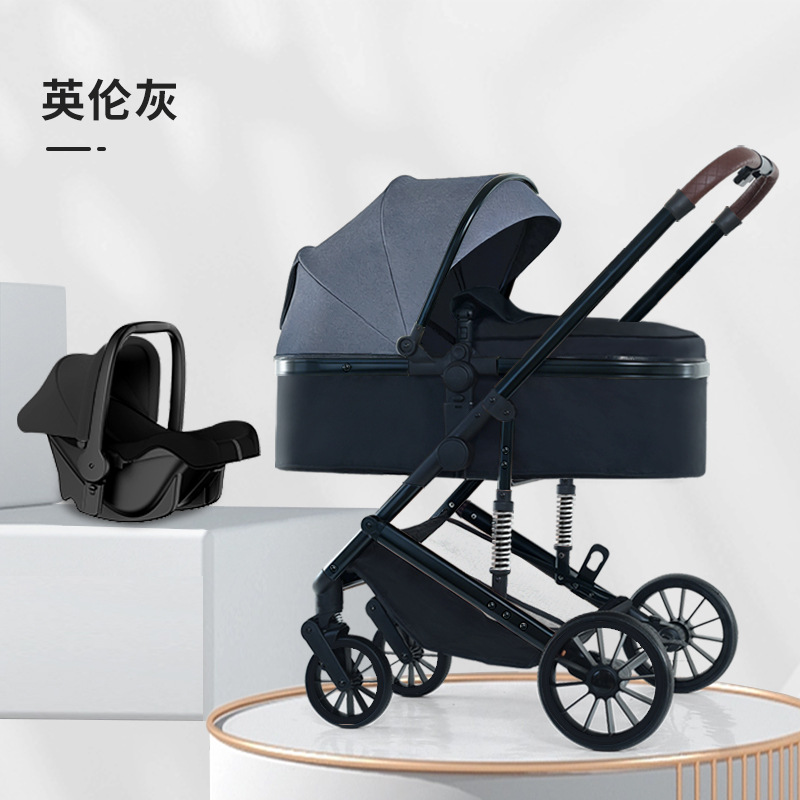 Carrito para bebés se puede sentar y acostar, carro plegable para bebés, carro antichoque de cuatro ruedas, carro BB para caminar, carro ligero para bebés