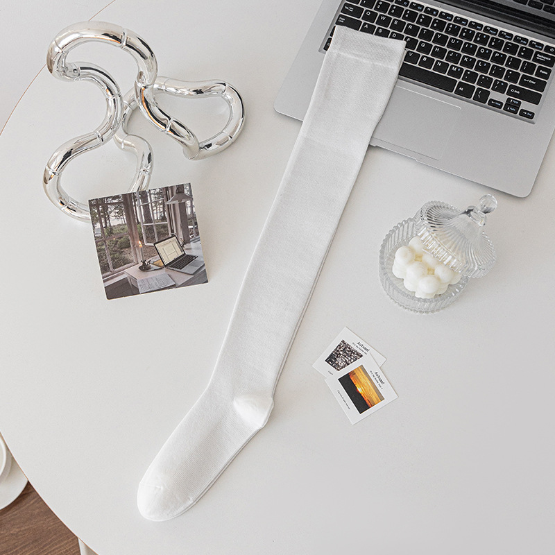 [오버길이 무릎양말] 화이트