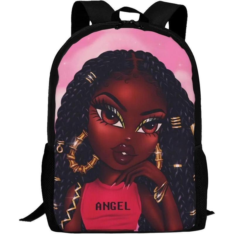2025 New Cross-Border Black Girl Backpack African School Bag 17inch Laptop Backpack