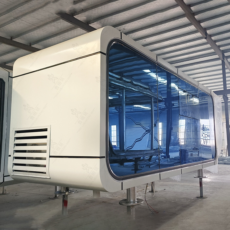 Contenedor de cápsula de espacio de vivienda integrada Contenedor integrado de cápsula de espacio móvil modular de caja de embalaje simple lugar escénico