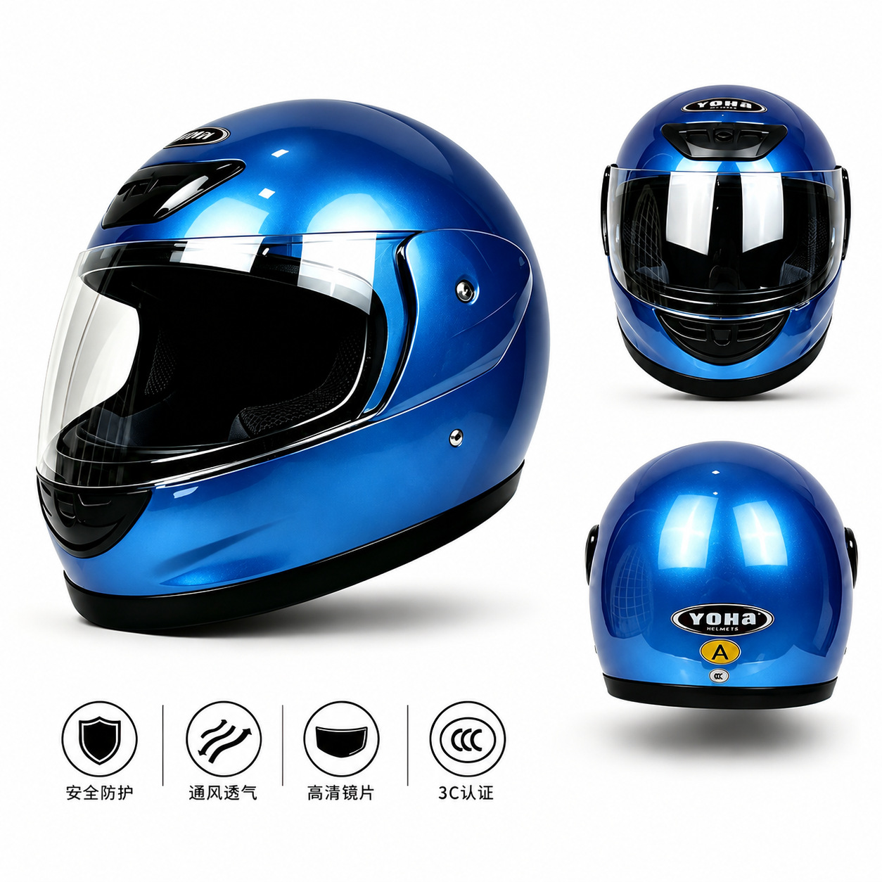 Motorcycle helmet for men, full-face helmet, suitable for winter and electric vehicles, universal for all seasons, motorcycle safety helmet, export helmet