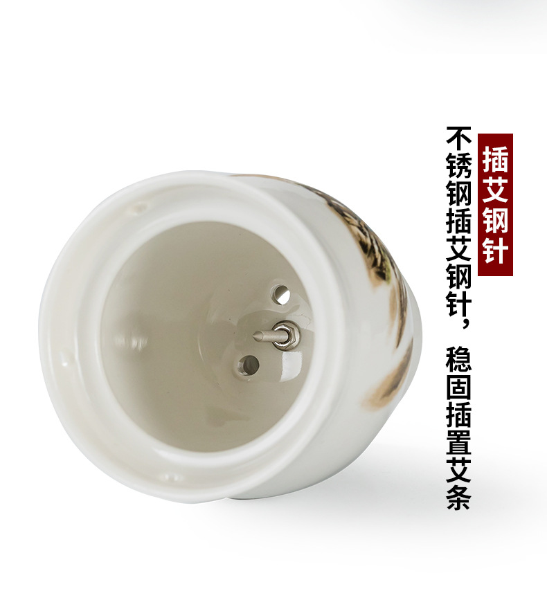 Ceramic Moxibustion Cup Massage Jar Multi-Function Warming Therapy Device for Home Body Care specifications