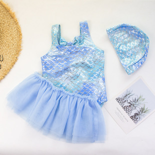 2024 Amazon New Girls' Swimwear Backless Bow Bronzing Swimwear One-piece Girls' Swimwear Beach Beauty