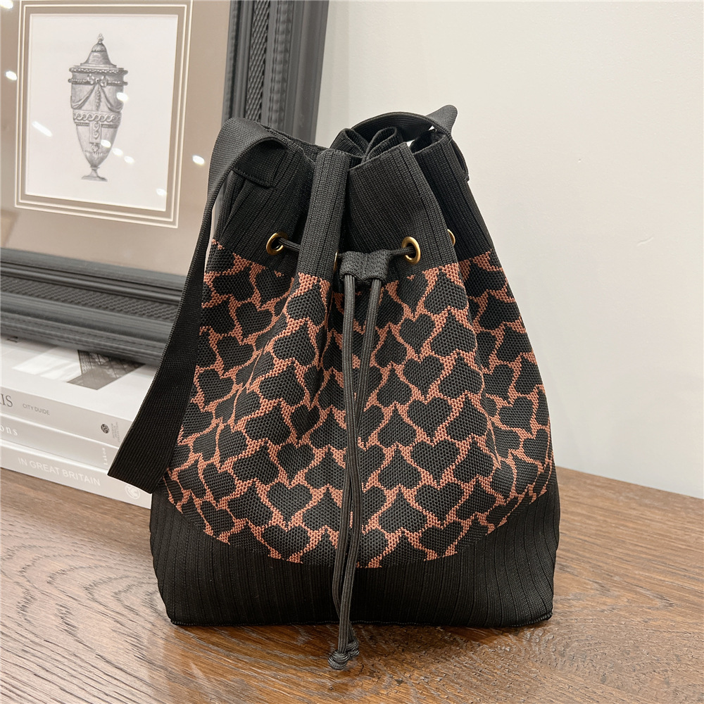 Women's Medium Knit Geometric Vintage Style Classic Style String Tote Bag display picture 23