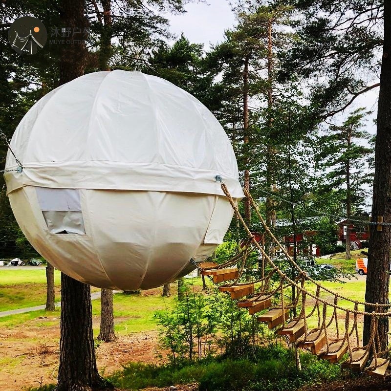 Muye acampar al aire libre cielo estrellado carpa escénica punto vacaciones bosque colgando impermeable campamento esférica fabricante