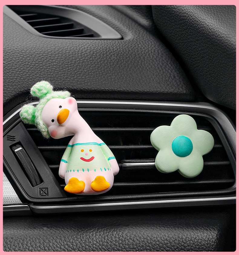Red Rabbit Duck Car Perfume Aromatherapy Car Air Conditioner Vent Decoration Diffuser Stone Car Goddess Fragrance