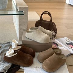 MARCO&JOYCE小个子内增高坡跟厚底包头半拖鞋韩系懒人一脚蹬勃肯