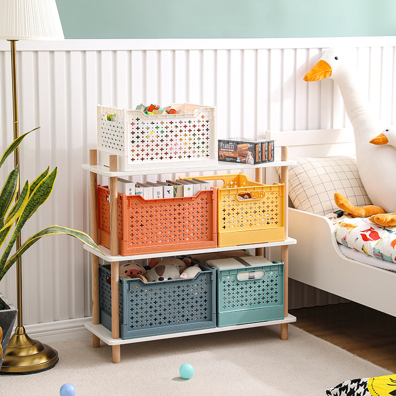 Складная настольная корзина для хранения, пластиковая игрушка, корзина для белья