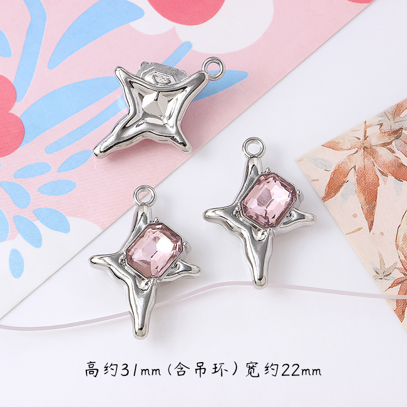 甘いクールなギャルの十字の星の双穴の合金のペンダントdiyの手作りのアクセサリのブレスレットのネックレスの部品の材料のペンダント|undefined