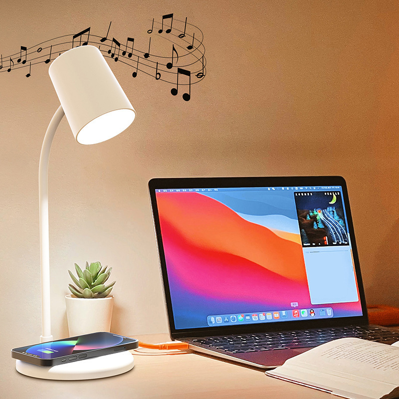 ワオ、モダンでシンプルなナイトライト、ワイヤレス充電、Bluetooth小型テーブルランプ、Bluetoothスピーカー、ワイヤレス充電、雰囲気照明、テーブルランプ|undefined