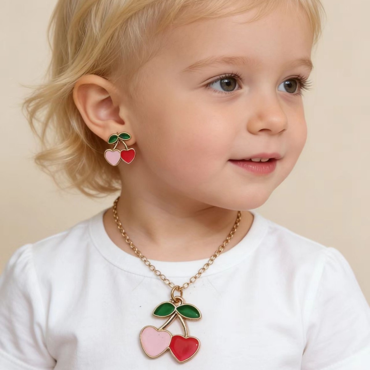 Cross-Border European and American Niche Flower Earrings, Jewelry Necklaces, Women's Versatile High-End Earrings, Children's Jewelry Sets, Children's Models