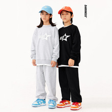 DK童装秋季美式女男童运动裤卫衣套装休闲百搭儿童中大童两件套潮