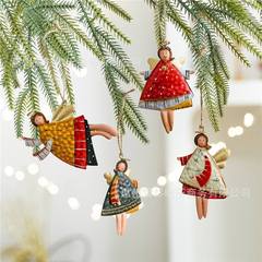クロスボーダークリスマス装飾アイアンペンダントかわいいカラフルな天使ホーム暖かいアクセサリークリスマスツリーペンダント