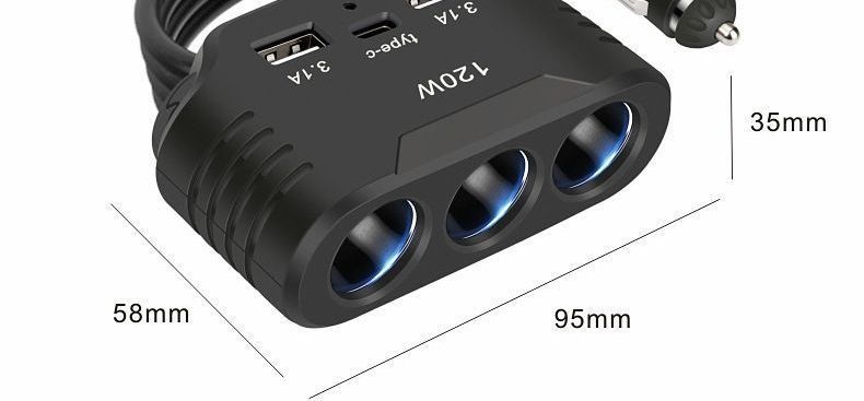 Car Cigarette Lighter Mobile Phone USB Multi-Function Converter Charger One-to-One, One-to-Three, High-Power Automotive Super Charger