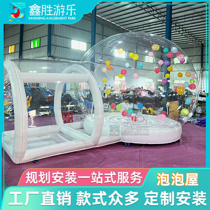 Casa de burbujas inflable Tienda de campaña inflable Red Red Casa de burbujas transparente Tienda de cielo estrellado Área escénica Camping al aire libre Casa de familia