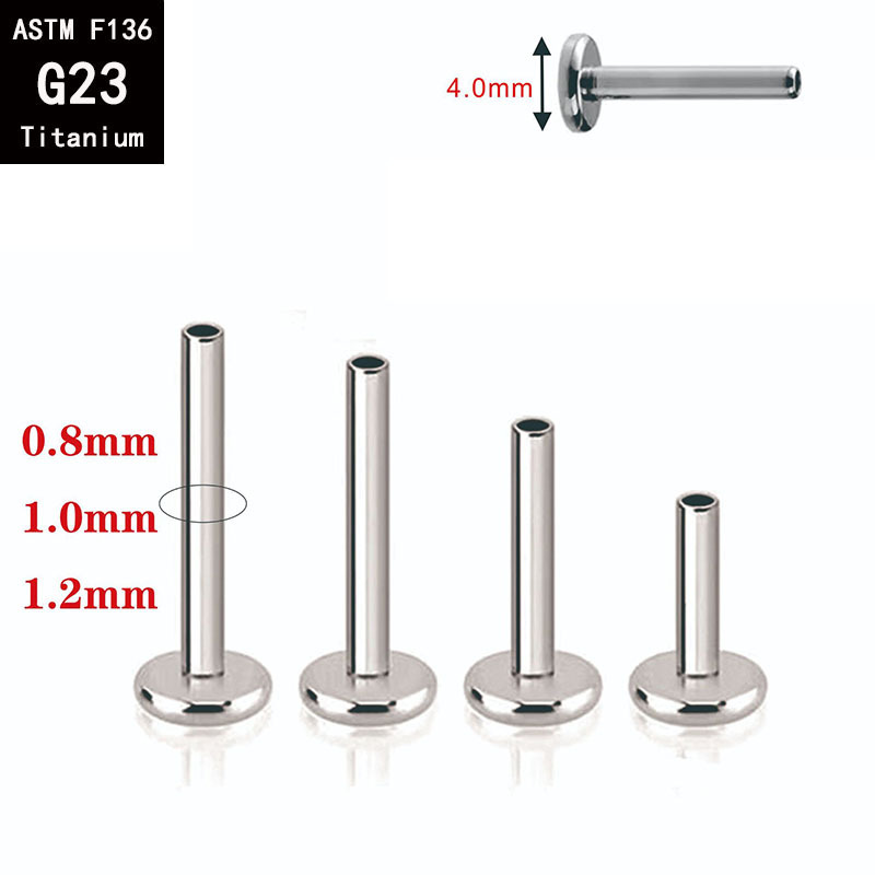 G23 Titanium Plug-In Lip Nail Ear Nail F136 Titanium Alloy Plug-In Ear Bone Nail Polished Body Piercing Jewelry detail image 5