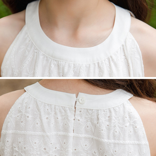 Women's Strap Dress Summer Sleeveless Lace-embroidered Cotton Dress  New Middle and Large Children's Fashion Princess Dress