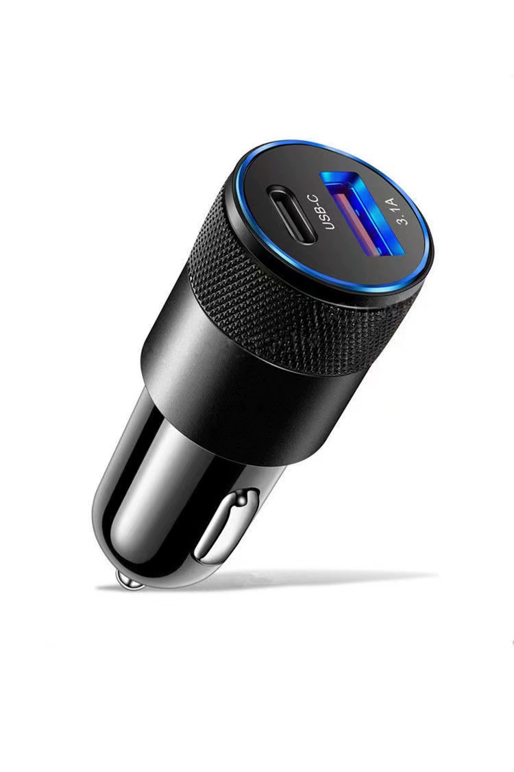 Car USB Charger 3.1A with Digital Display (4U) — Dual USB Fast Charge, PD/QC Options