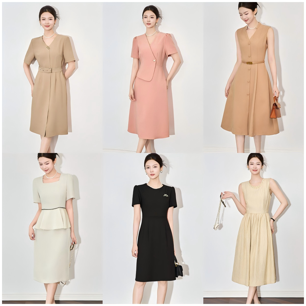 Đầm suông nữ midi mùa hè kiểu mới — 2502604 - Đen