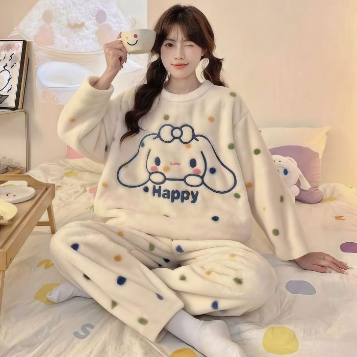 Transfronteriza Vietnam al por mayor otoño invierno pijamas franela espesa dulce caricatura calentamiento manga larga ropa para el hogar