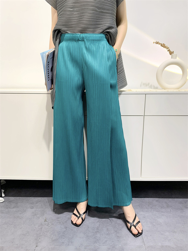 Summer Trousers Women's Cozy Casual 2023 New Loose Straight Leg Pants Wide Leg High Waist Slimming Pleated Pants