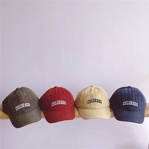 Internet celebrity style simple children's duck cap, fashionable soft top concave shape Korean style hip-hop baseball cap for boys and girls