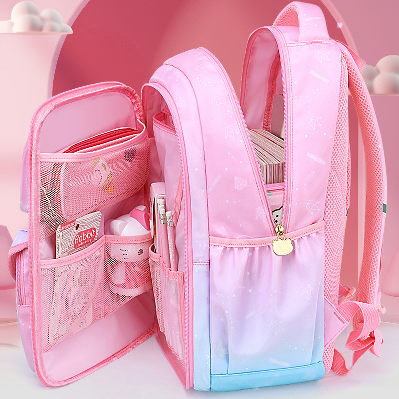 Nueva Escuela Primaria estudiante schoolbag niñas 1-6 grado ultraligero reducción de la carga de la columna vertebral protección mochila niñas niños mochila