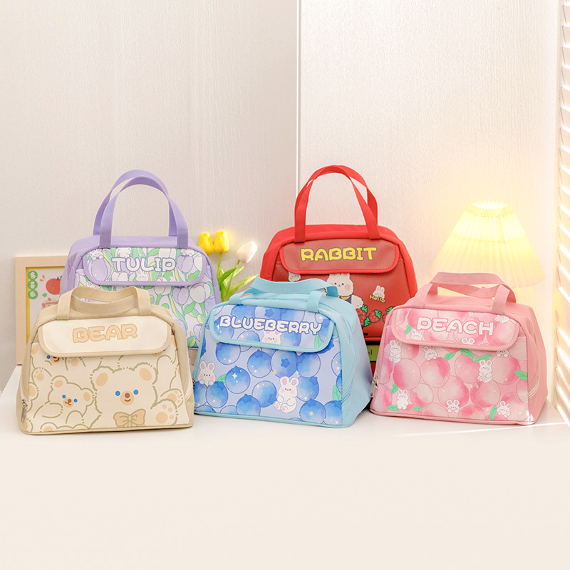 Cute and Fun Large Capacity Lunch Box Bag Insulated Pack for Children and Students Outdoor Picnic Handheld Bento Bag Ice Bag