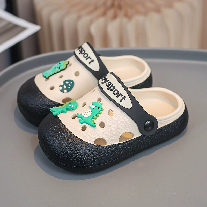 Детские цветные сабо летние из ЭВА, новые, милые, модные, с динозаврами, закрытые сандалии для детей постарше, для совместного использования родителями и детьми