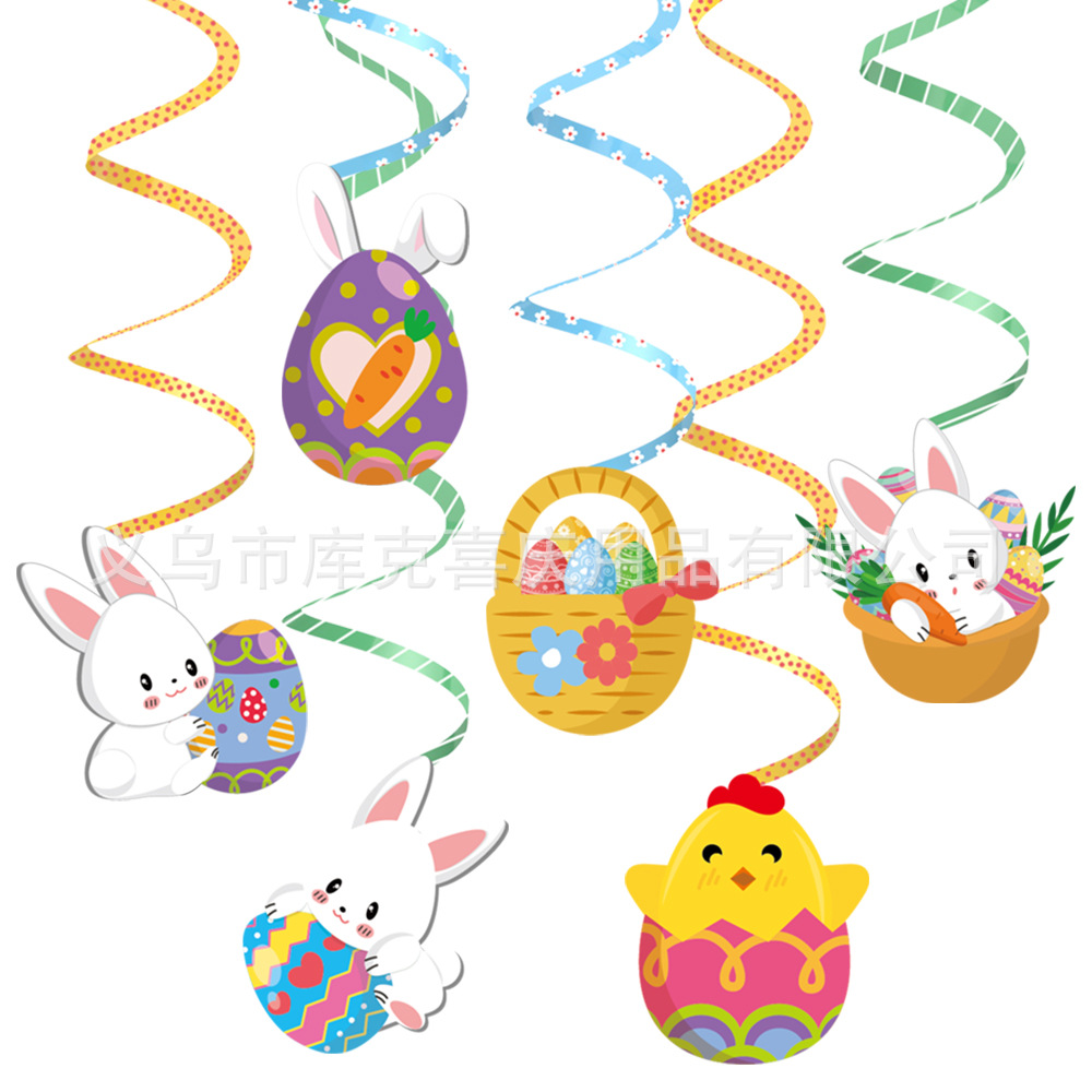 Nuevo Conejo de Pascua tema suministros de decoración plato de papel desechable taza de papel tire bandera decoración del partido traje